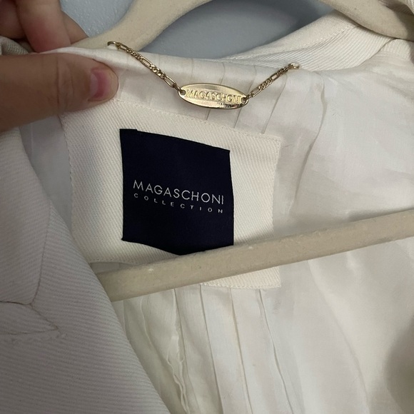 Magaschoni collection ivory overstitched blazer XL - Picture 4 of 15